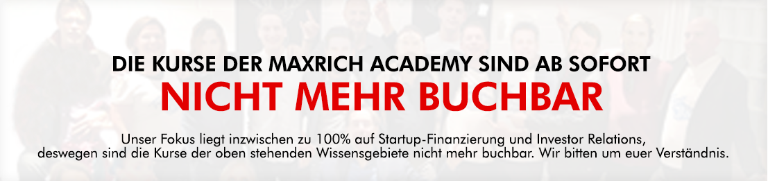 maxrich academy - Kurse nicht mehr buchbar