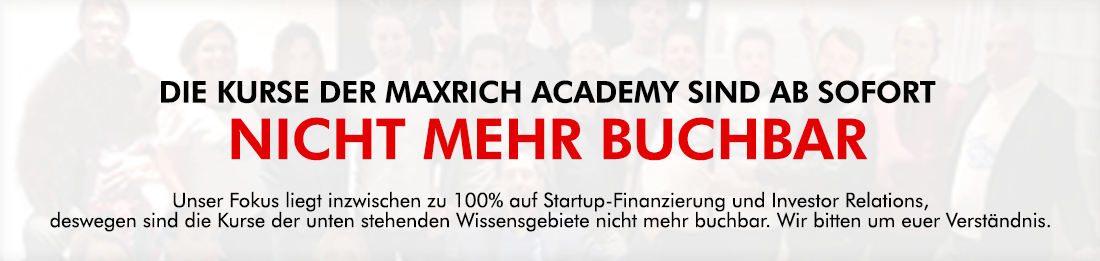maxrich academy - Kurse nicht mehr buchbar